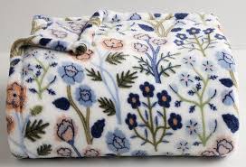 The Big One® Oversized Supersoft Plush Throw Blanket "Blue Floral" Design- 60"x72"