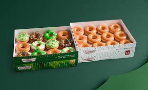 Krispy Kreme "St Patrick's Day" Doughnuts for the District - TWO Dozens Total- ONE "St Patrick's Day" Dozen and ONE Dozen Original Glazed (dyed green on 3/17) No Substitutions