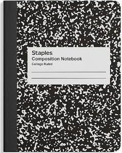 Composition Notebook in Black Only- College Ruled 100 Pages