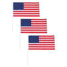 Three USA Mini Flag Set- (each flag is 11.4"t x 6"w)