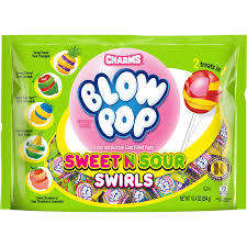 One 4.55oz Bag of Charms Blow Pop Sweet n Sour Swirls