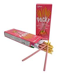 TWO Bags of Pocky Strawberry Cream Biscuit Sticks- TWO 1.41oz Bags