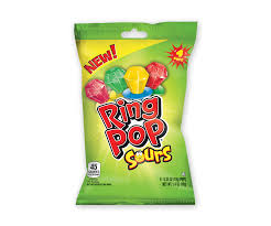 One 4 Count Bag of Ring Pop SOURS
