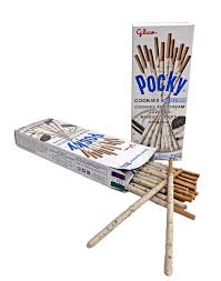 TWO Bags of Pocky Cookies & Cream Biscuit Sticks- TWO 1.41oz Bags